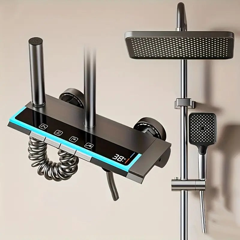Bathroom Shower Full Set- Bathtub Shower System, Rain Pressurized Digital LED