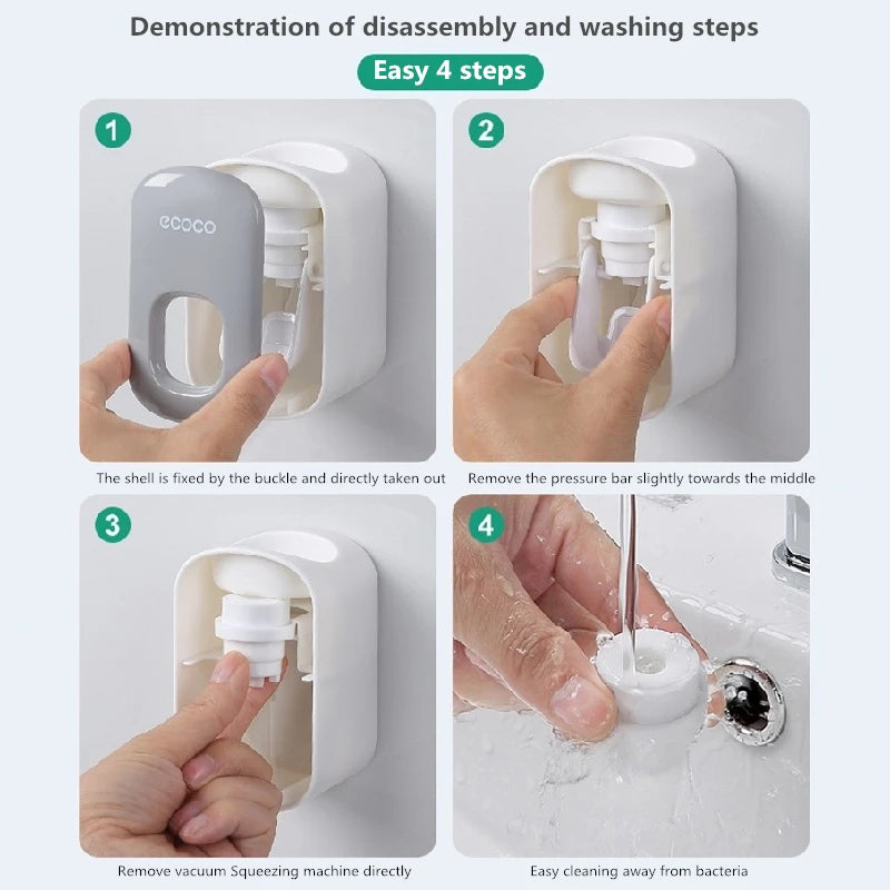 Wall-Mount Toothpaste & Brush Dispenser