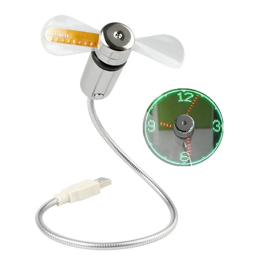 USB Clock Fan with Temp Display