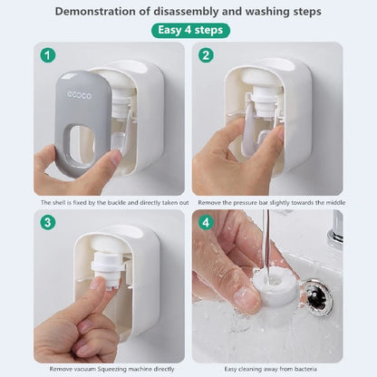 Wall-Mount Toothpaste & Brush Dispenser