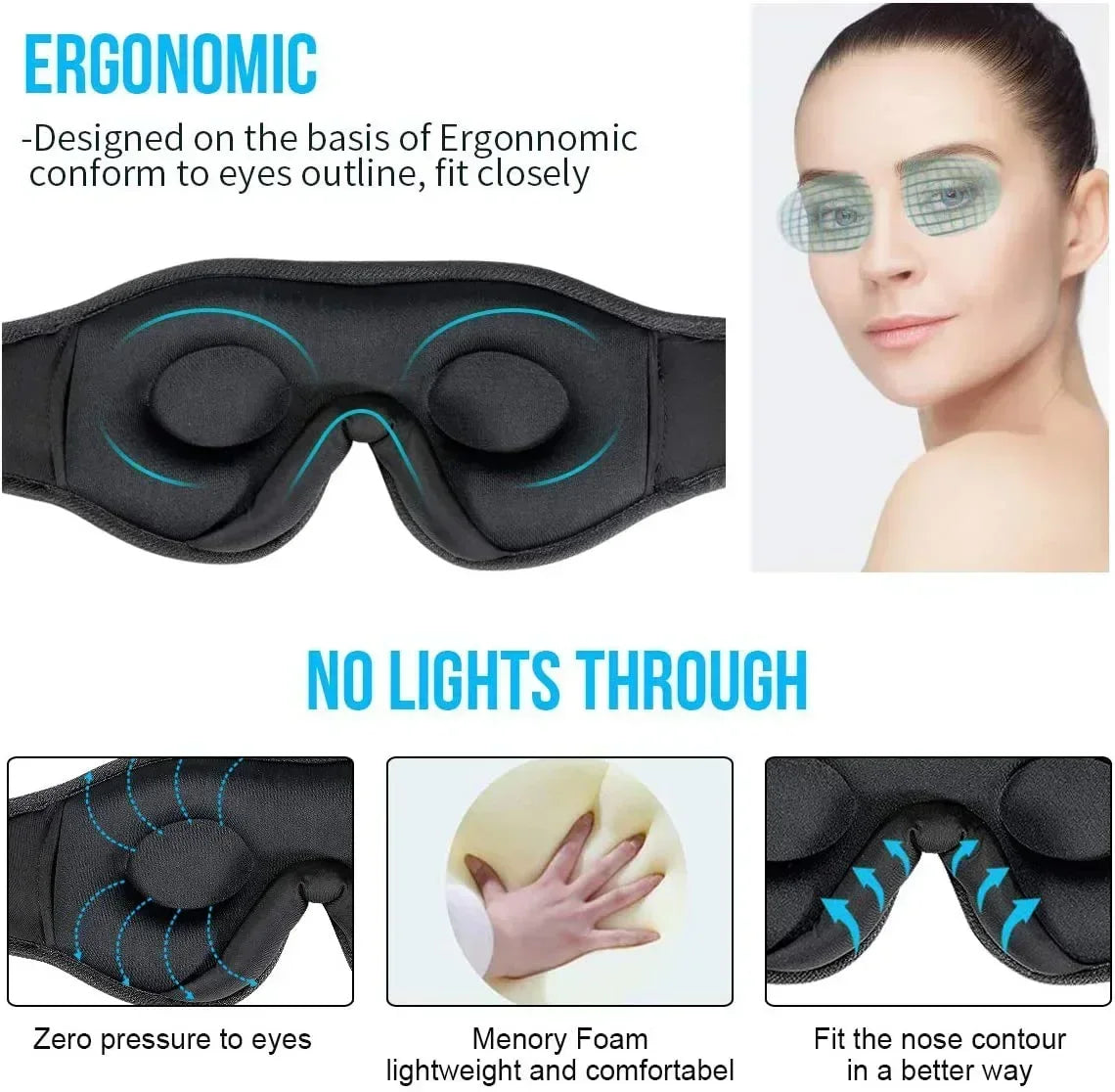 3D Eye Mask with Bluetooth Headphones